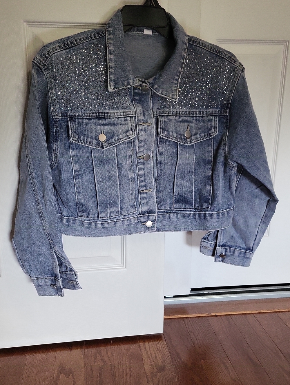 Embellished Light Blue Denim Jacket - Women
